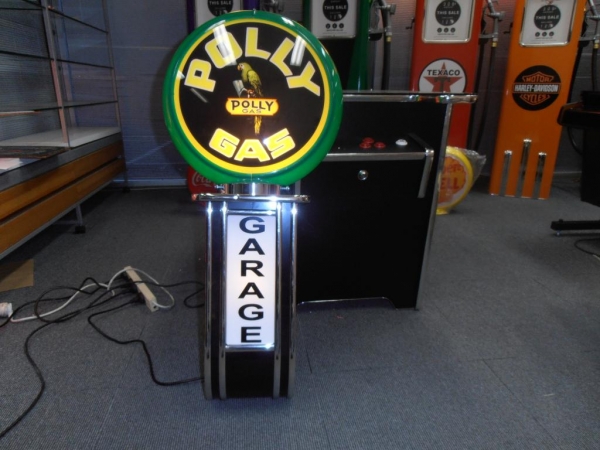 Polly Gas Petrol Garage Light up Wall Mount Globe